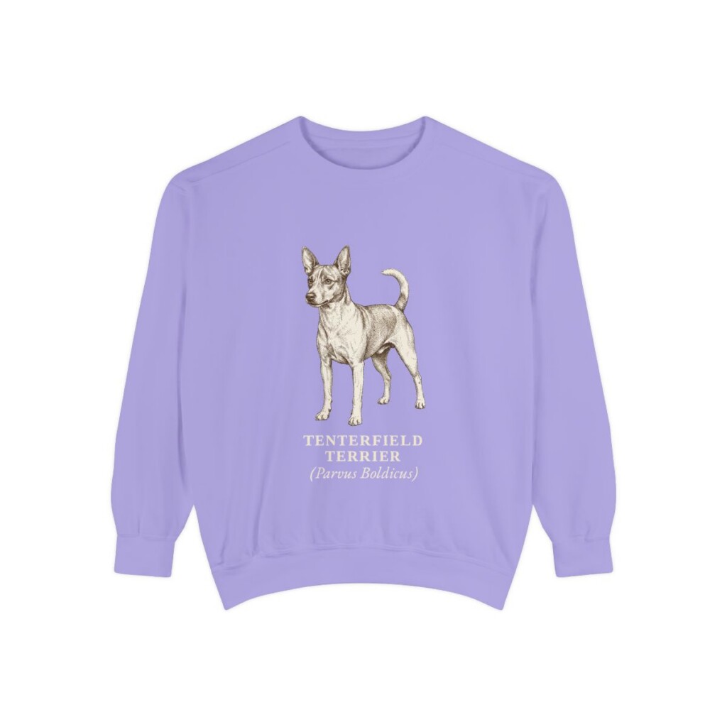 Tenterfield Terrier Latin Sweatshirt, Violet, front view