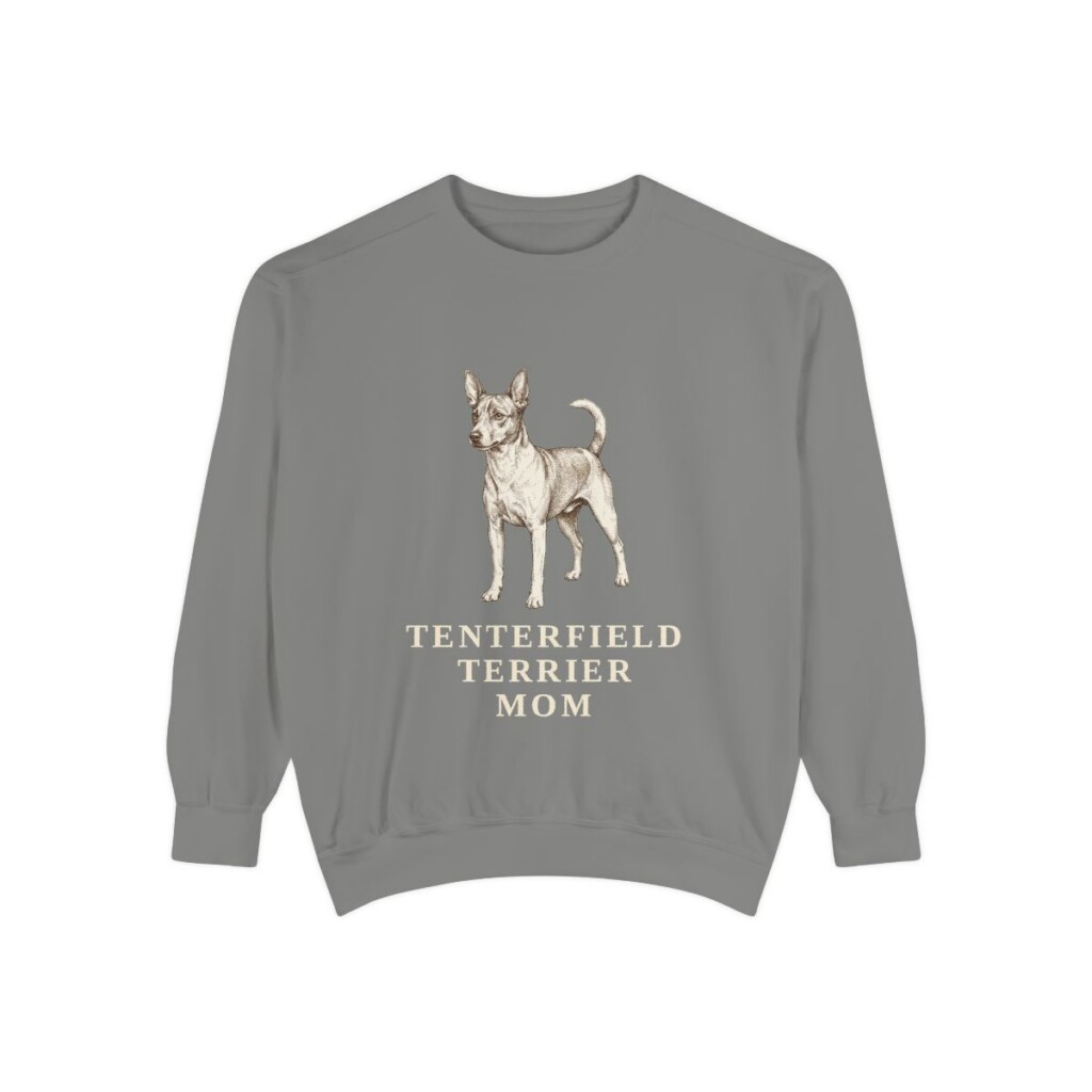Tenterfield Terrier Mom Sweatshirt, Grey, front view