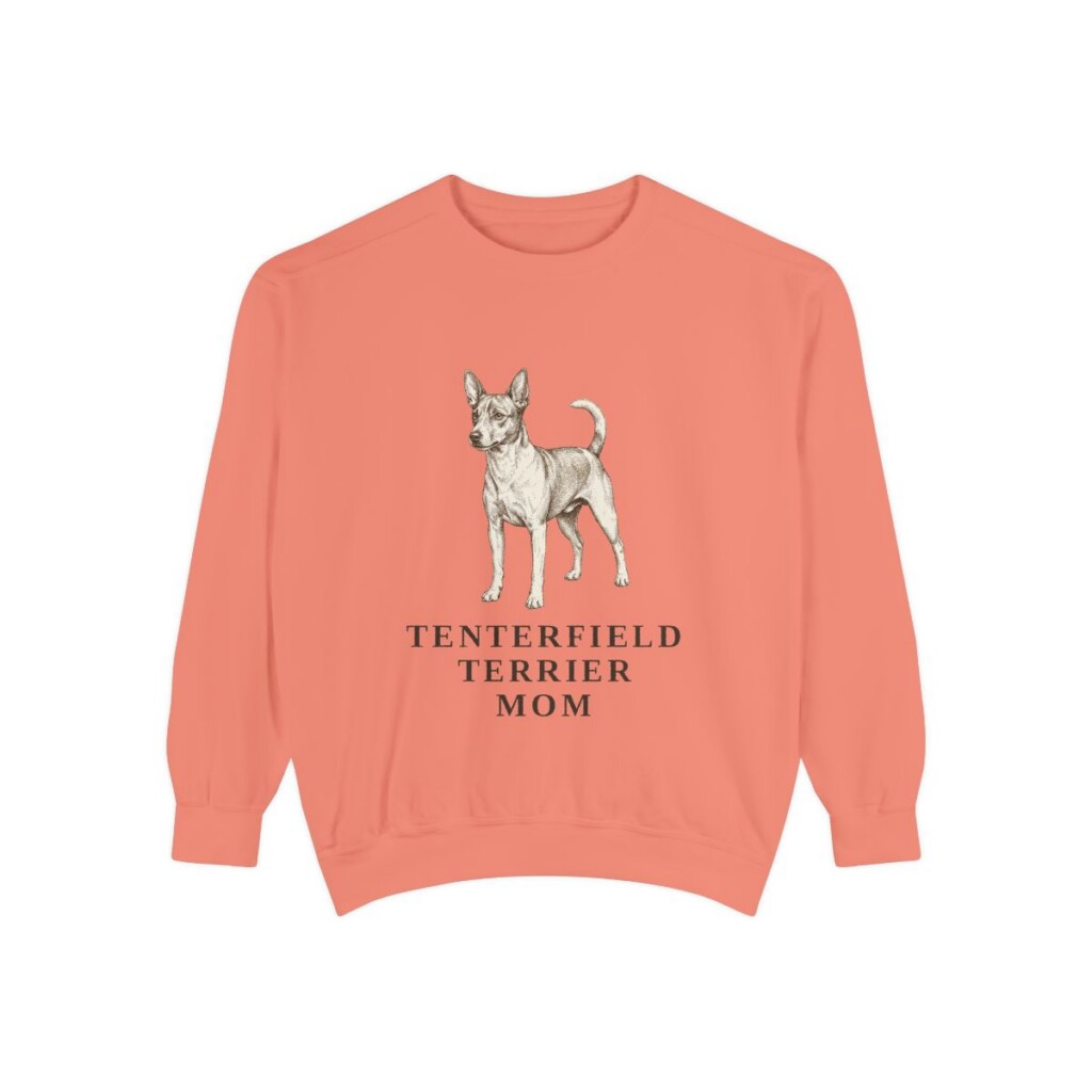 Tenterfield Terrier Mom Sweatshirt, Terracotta, front view