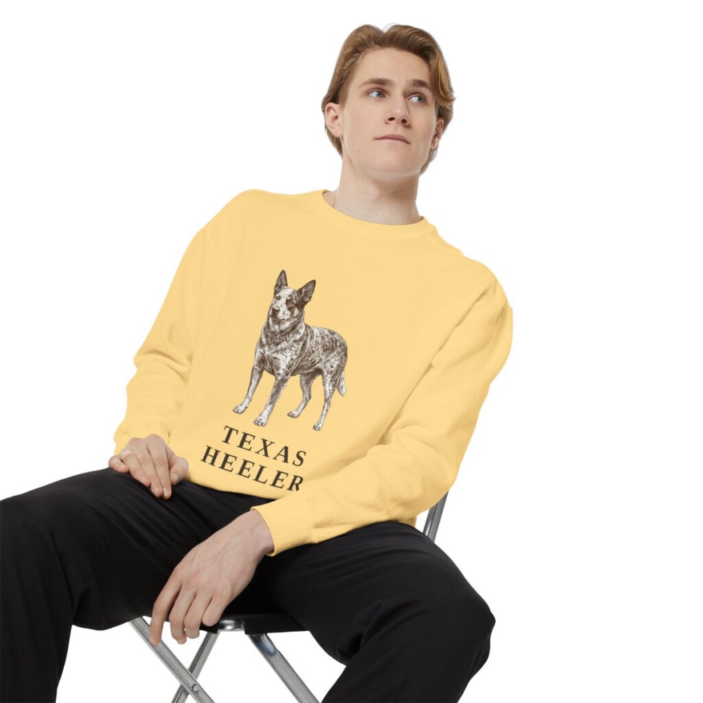 Texas Heeler Sweatshirt, Butter, person 1 context