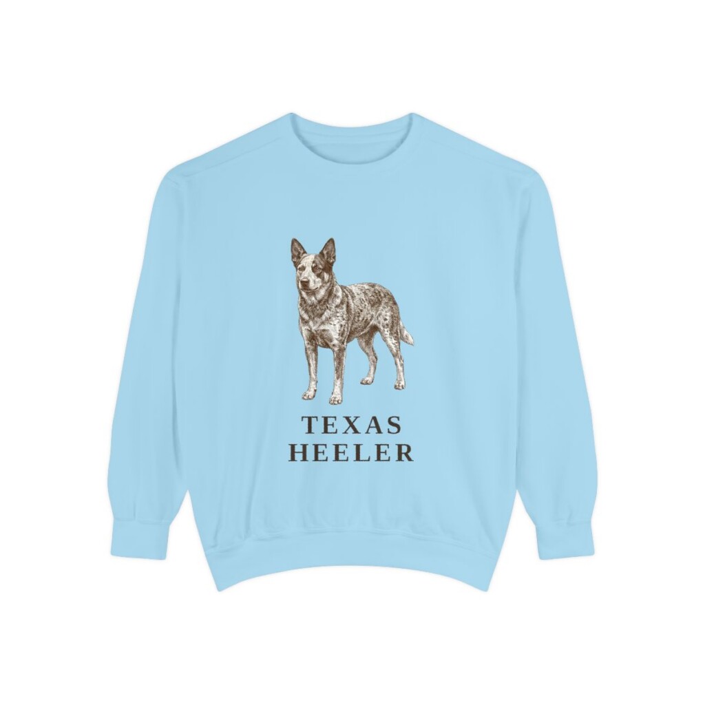 Texas Heeler Sweatshirt, Chambray, front view