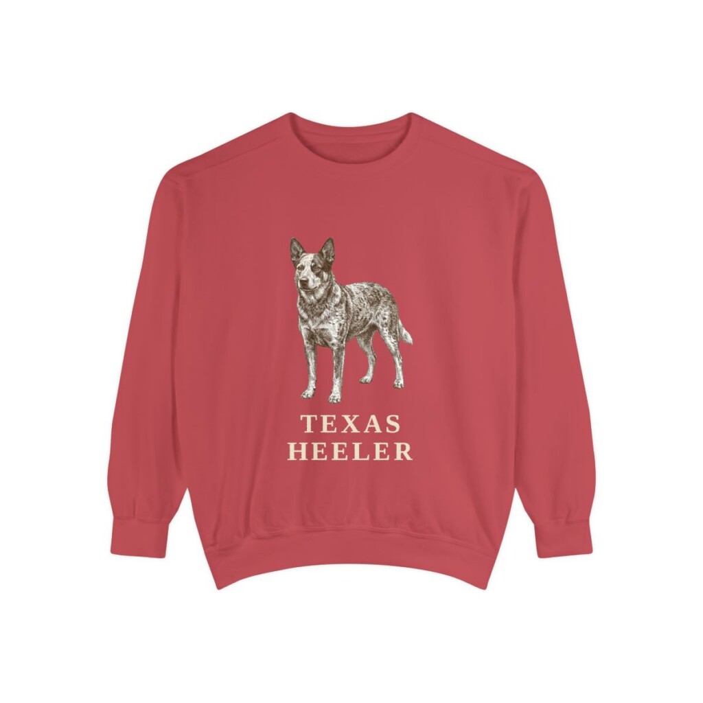 Texas Heeler Sweatshirt, Crimson, front view