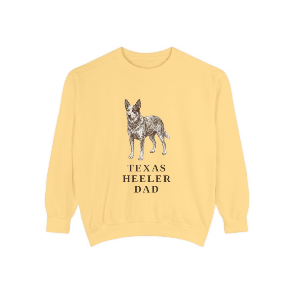 Texas Heeler Dad Sweatshirt, Butter, front view