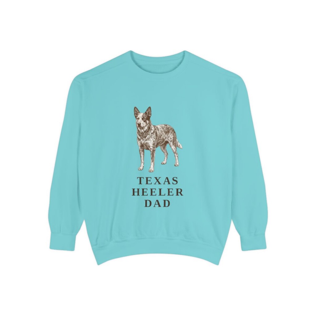 Texas Heeler Dad Sweatshirt, Chalky Mint, front view