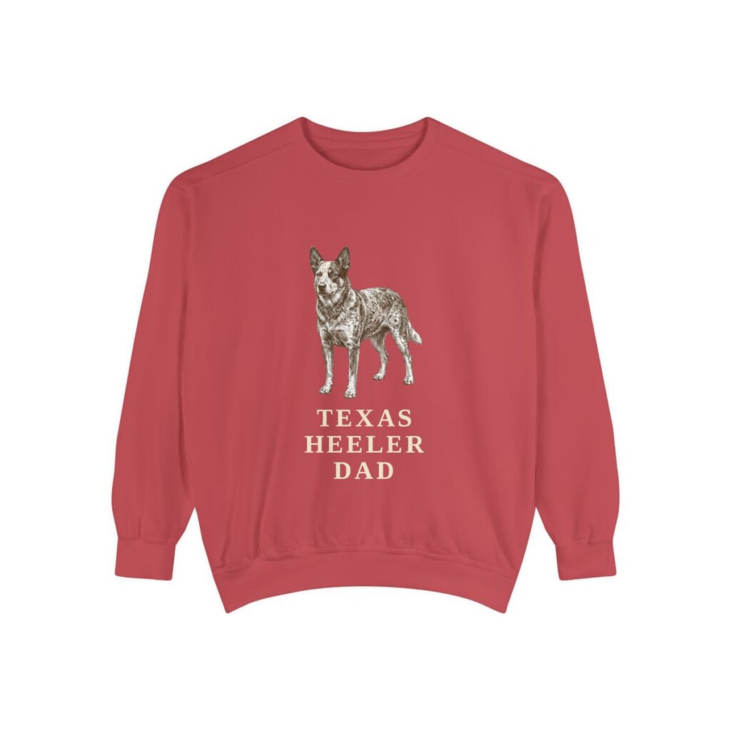 Texas Heeler Dad Sweatshirt, Crimson, front view
