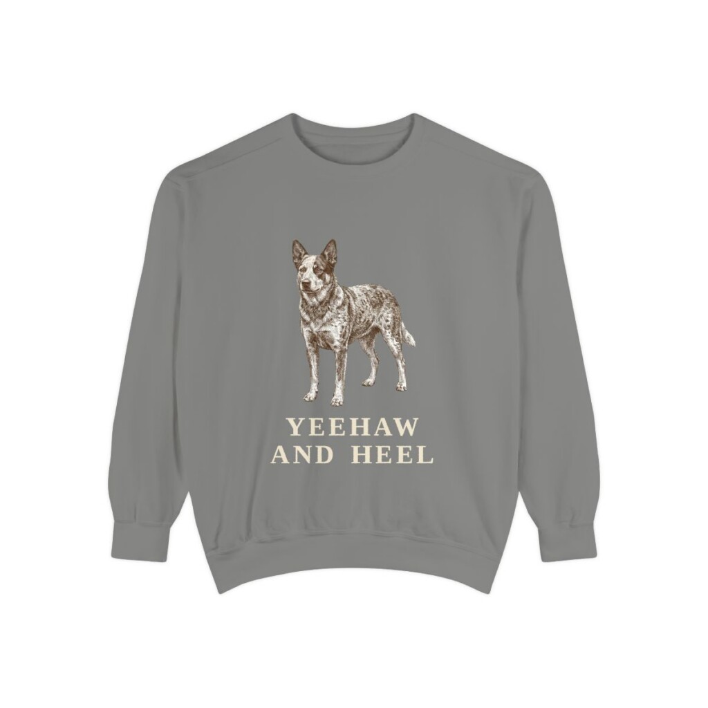 Texas Heeler Humor Sweatshirt, Grey, front view