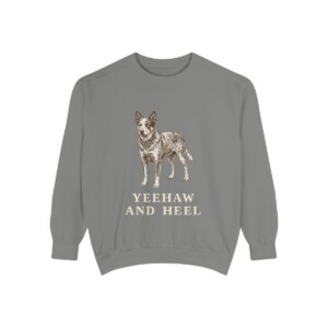 Texas Heeler Humor Sweatshirt, Grey, front view
