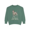 Texas Heeler Humor Sweatshirt, Light Green, front view