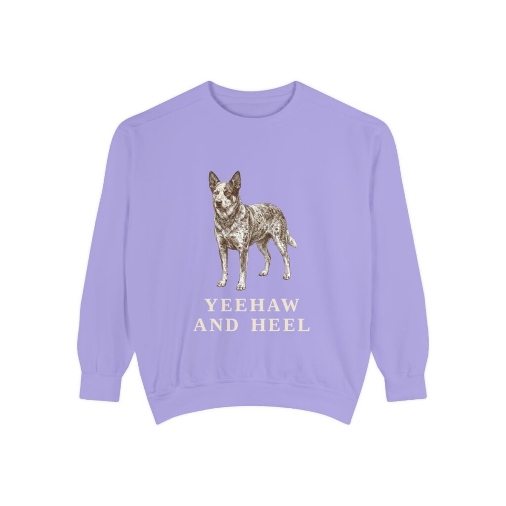 Texas Heeler Humor Sweatshirt, Violet, front view