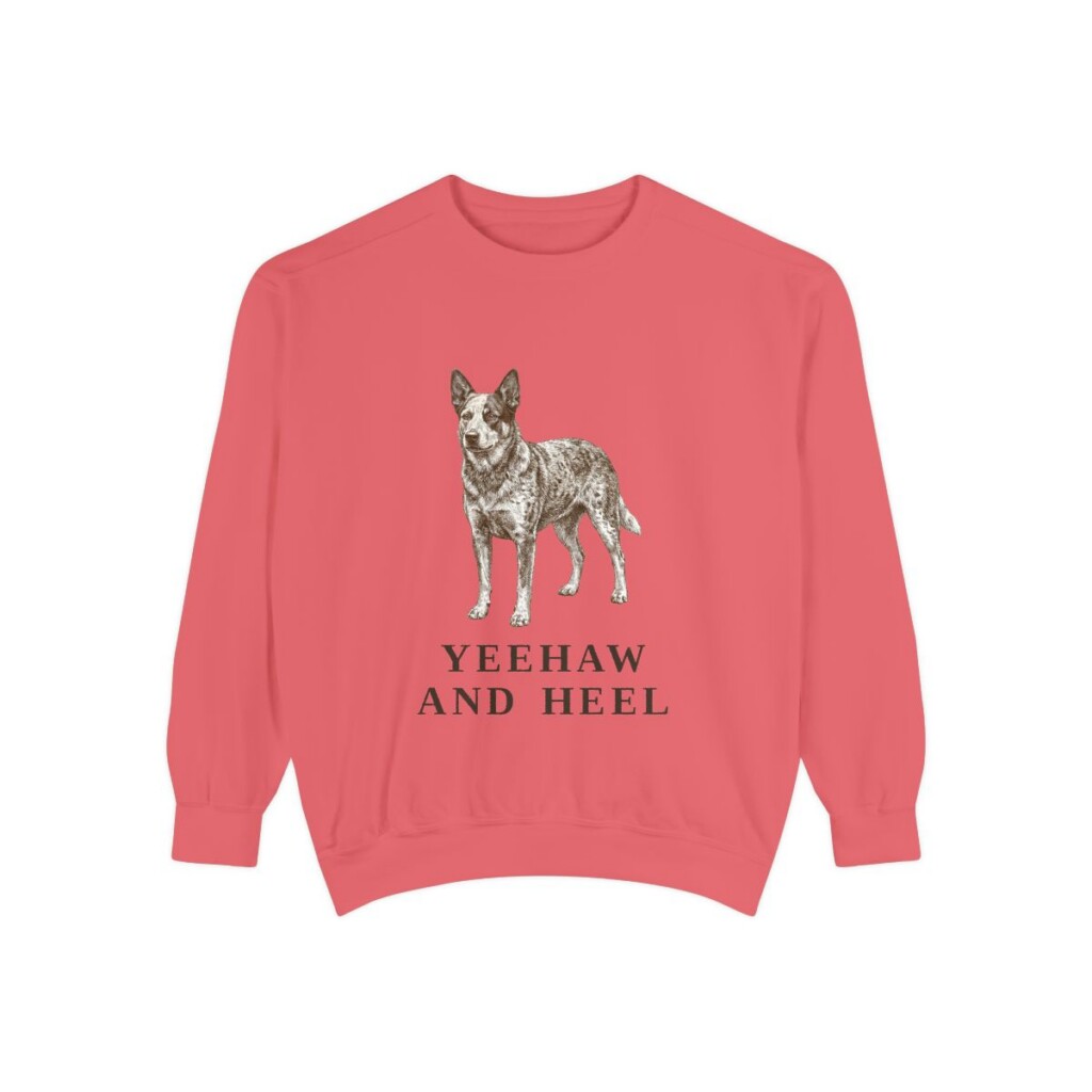 Texas Heeler Humor Sweatshirt, Watermelon, front view