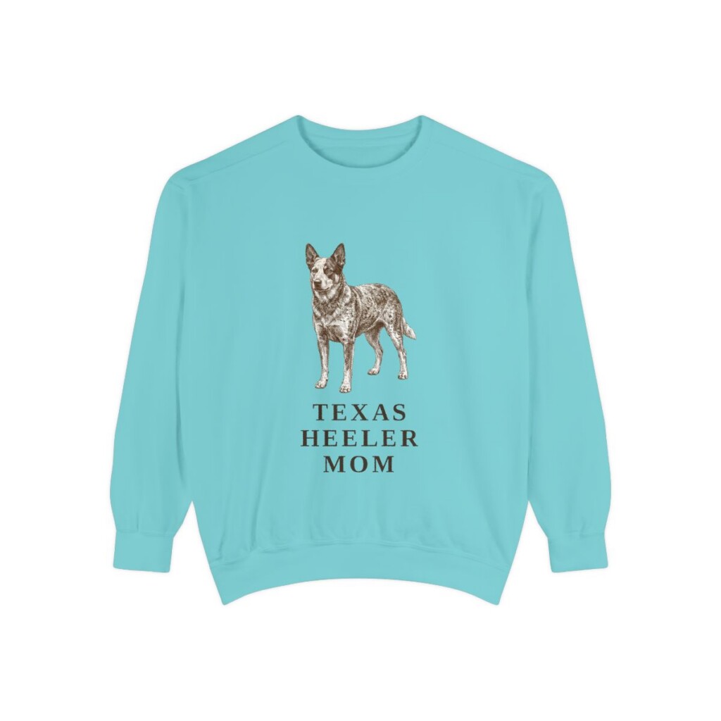 texas-heeler-sweatshirt-mom-chalky-mint Texas Heeler Mom Sweatshirt, Chalky Mint, front view