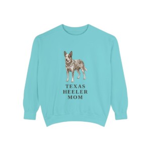 Texas Heeler Mom Sweatshirt, Chalky Mint, front view