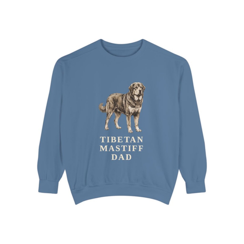 Tibetan Mastiff Dad Sweatshirt, Blue Jean, front view