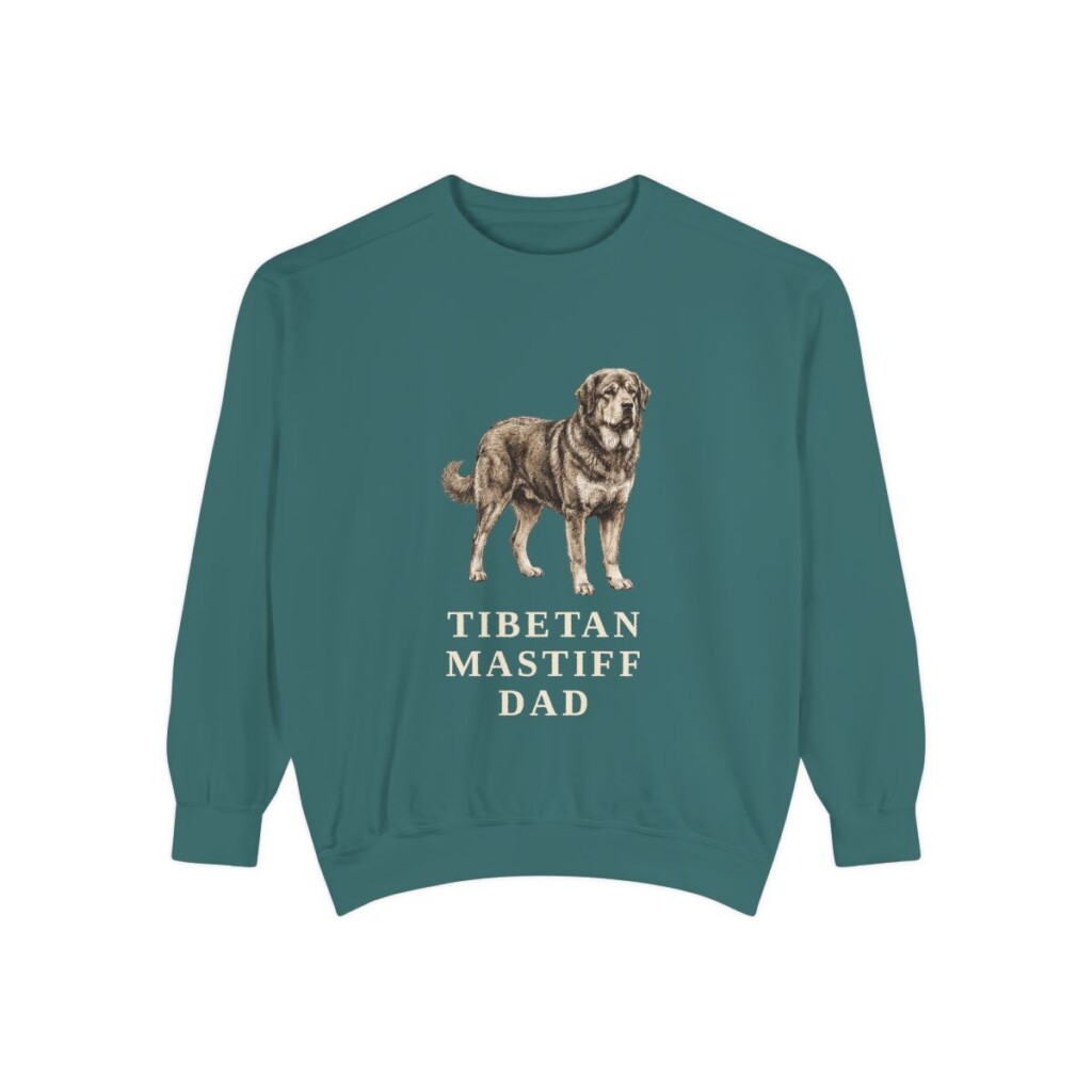 Tibetan Mastiff Dad Sweatshirt, Blue Spruce, front view