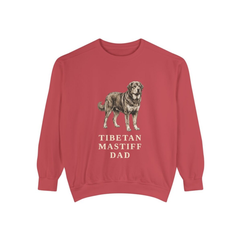 Tibetan Mastiff Dad Sweatshirt, Crimson, front view