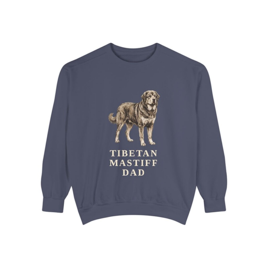 Tibetan Mastiff Dad Sweatshirt, Denim, front view