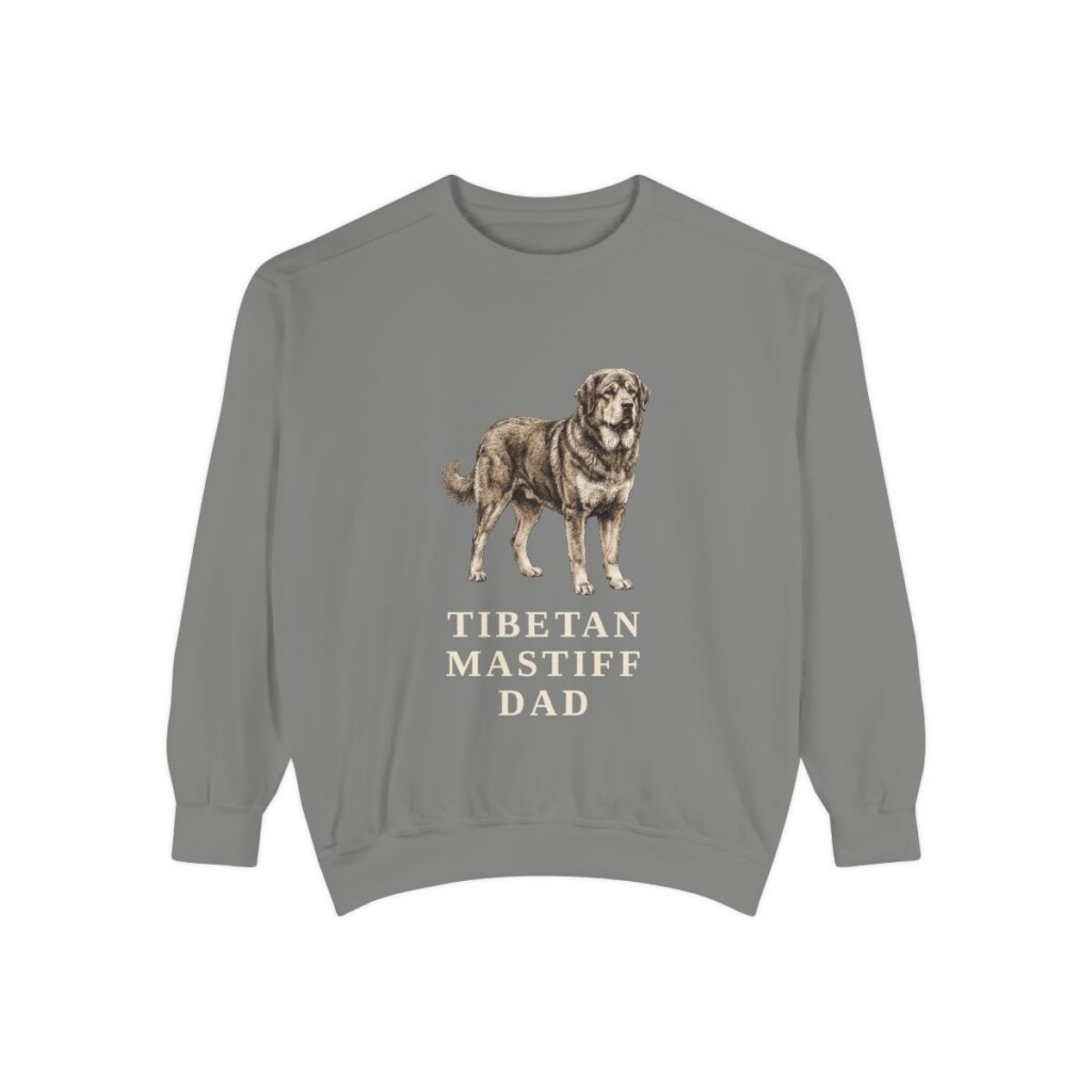 Tibetan Mastiff Dad Sweatshirt, Grey, front view