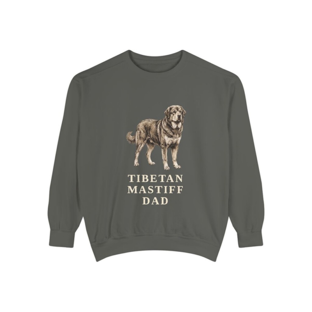 Tibetan Mastiff Dad Sweatshirt, Pepper, front view