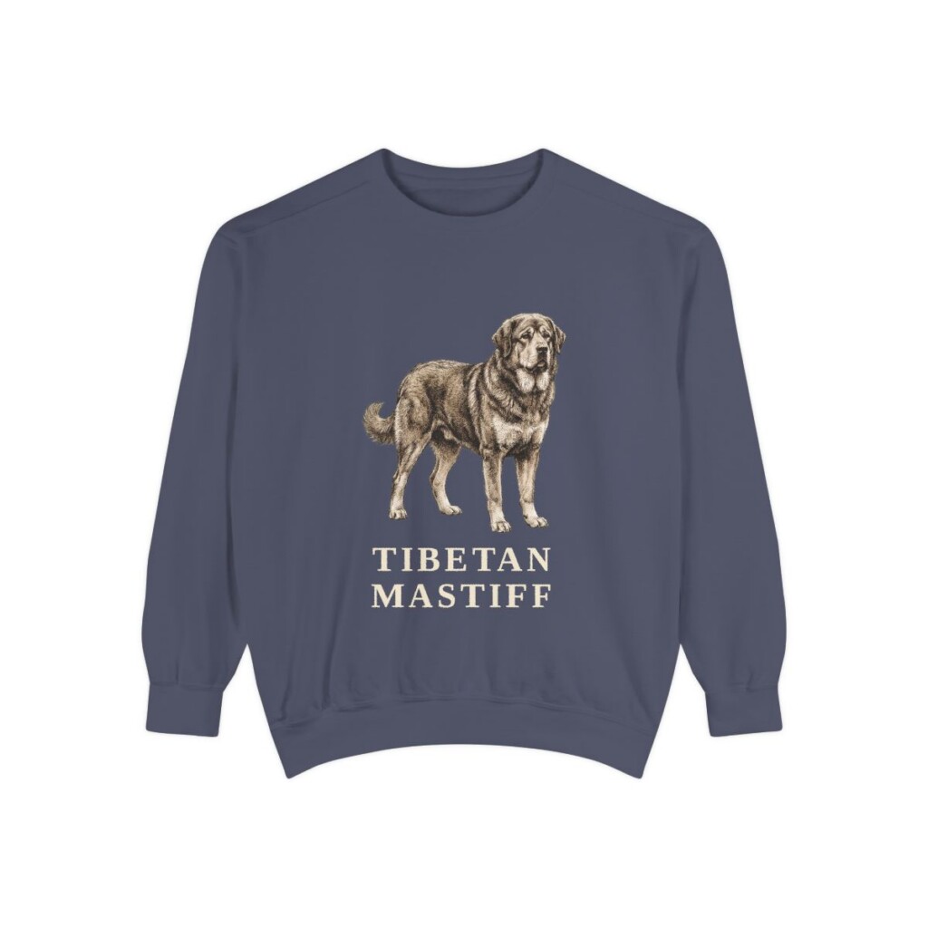 Tibetan Mastiff Sweatshirt, Denim, front view