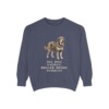 Tibetan Mastiff Humor Sweatshirt, Denim, front view
