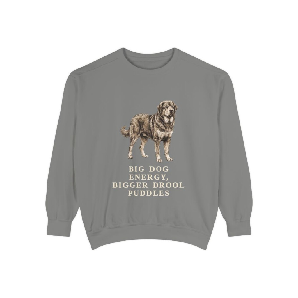 Tibetan Mastiff Humor Sweatshirt, Grey, front view