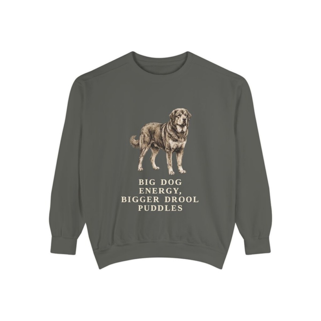 Tibetan Mastiff Humor Sweatshirt, Pepper, front view