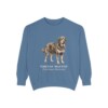 Tibetan Mastiff Latin Sweatshirt, Blue Jean, front view