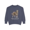 Tibetan Mastiff Latin Sweatshirt, Denim, front view