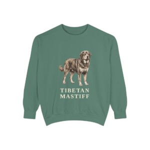 tibetan-mastiff-sweatshirt-light-green Tibetan Mastiff Sweatshirt, Light Green, front view