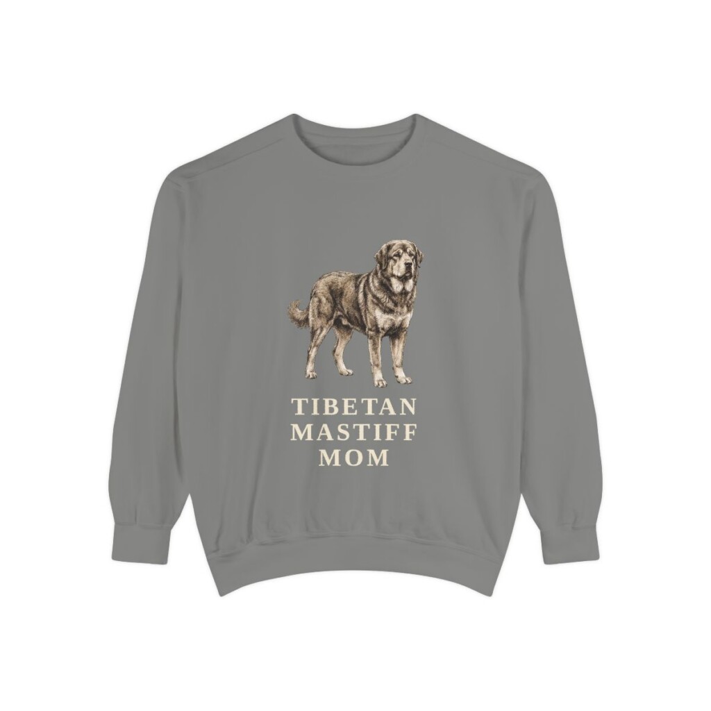 Tibetan Mastiff Mom Sweatshirt, Grey, front view
