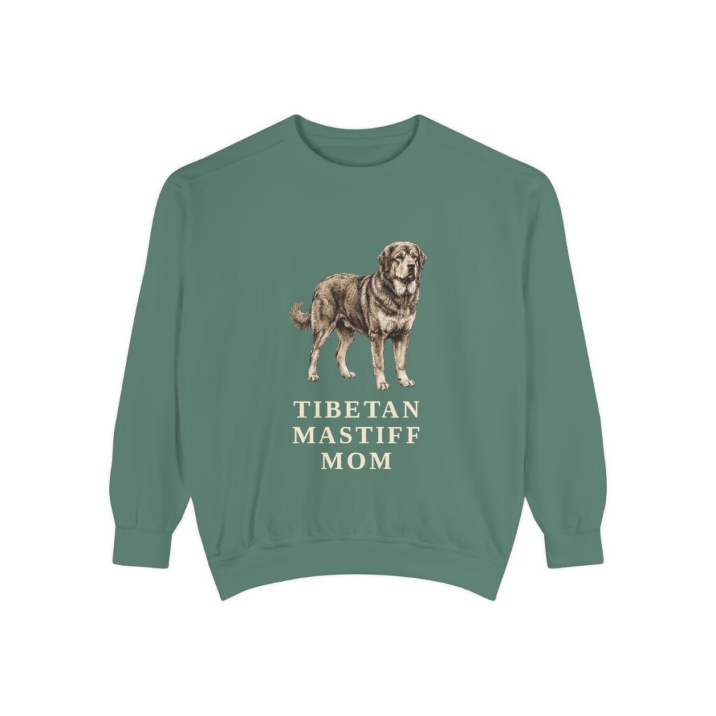 Tibetan Mastiff Mom Sweatshirt, Light Green, front view