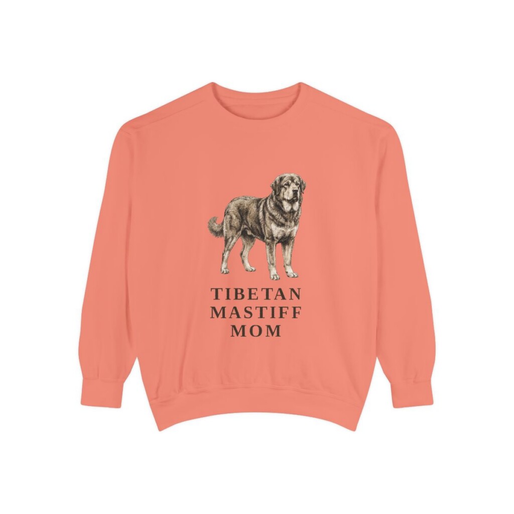 Tibetan Mastiff Mom Sweatshirt, Terracotta, front view