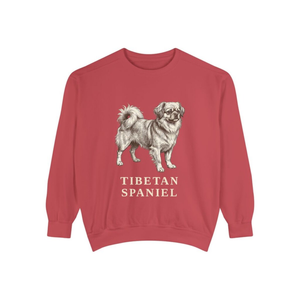 Tibetan Spaniel Sweatshirt, Crimson, front view