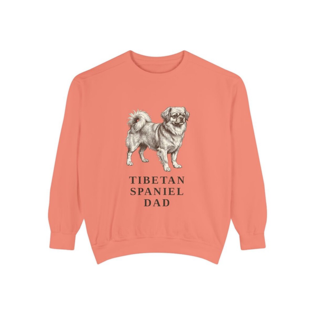 tibetan-spaniel-sweatshirt-dad-terracotta Tibetan Spaniel Dad Sweatshirt, Terracotta, front view