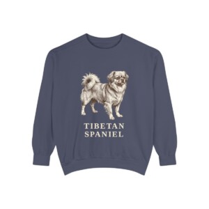Tibetan Spaniel Sweatshirt, Denim, front view