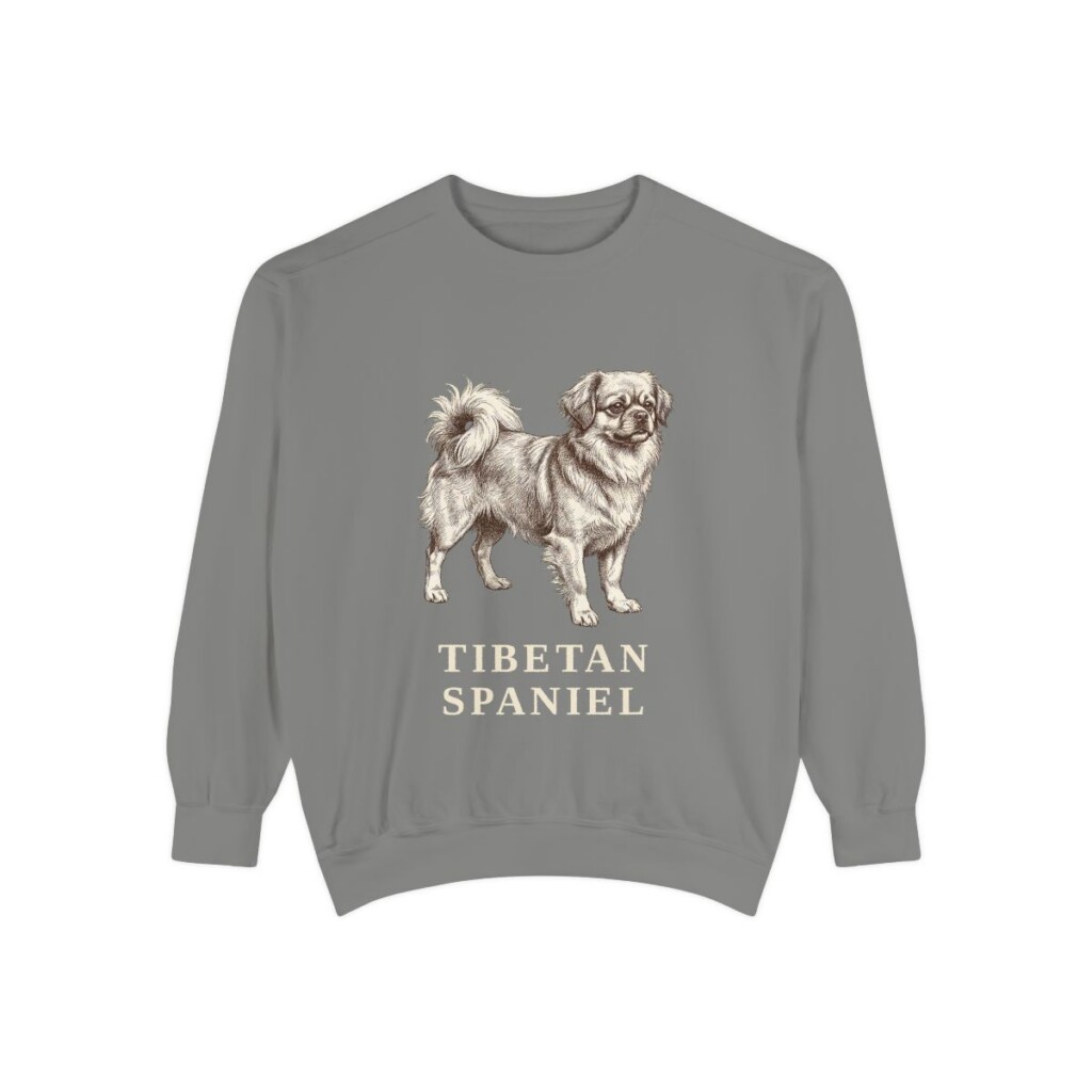 Tibetan Spaniel Sweatshirt, Grey, front view