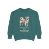 Tibetan Spaniel Humor Sweatshirt, Blue Spruce, front view
