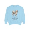Tibetan Spaniel Humor Sweatshirt, Chambray, front view