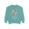 Tibetan Spaniel Humor Sweatshirt, Seafoam, front view