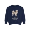 Tibetan Spaniel Humor Sweatshirt, True Navy, front view