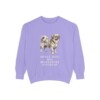 Tibetan Spaniel Humor Sweatshirt, Violet, front view
