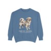 Tibetan Spaniel Latin Sweatshirt, Blue Jean, front view
