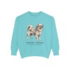 Tibetan Spaniel Latin Sweatshirt, Chalky Mint, front view