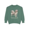 Tibetan Spaniel Latin Sweatshirt, Light Green, front view