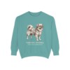 Tibetan Spaniel Latin Sweatshirt, Seafoam, front view