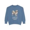 Tibetan Spaniel Mom Sweatshirt, Blue Jean, front view