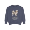 Tibetan Spaniel Mom Sweatshirt, Denim, front view