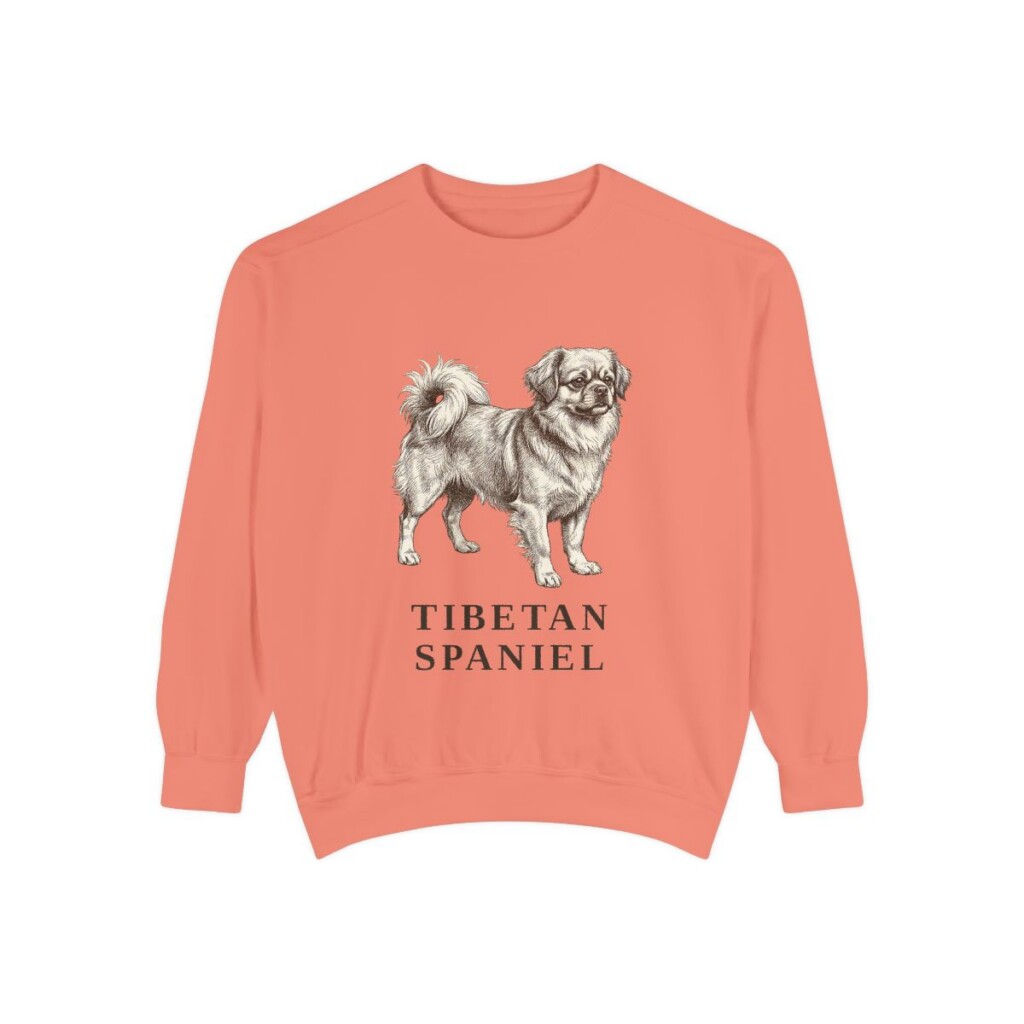 Tibetan Spaniel Sweatshirt, Terracotta, front view