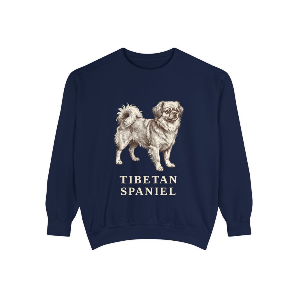 Tibetan Spaniel Sweatshirt, True Navy, front view