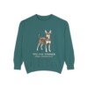 Toy Fox Terrier Latin Sweatshirt, Blue Spruce, front view